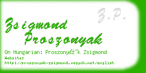 zsigmond proszonyak business card